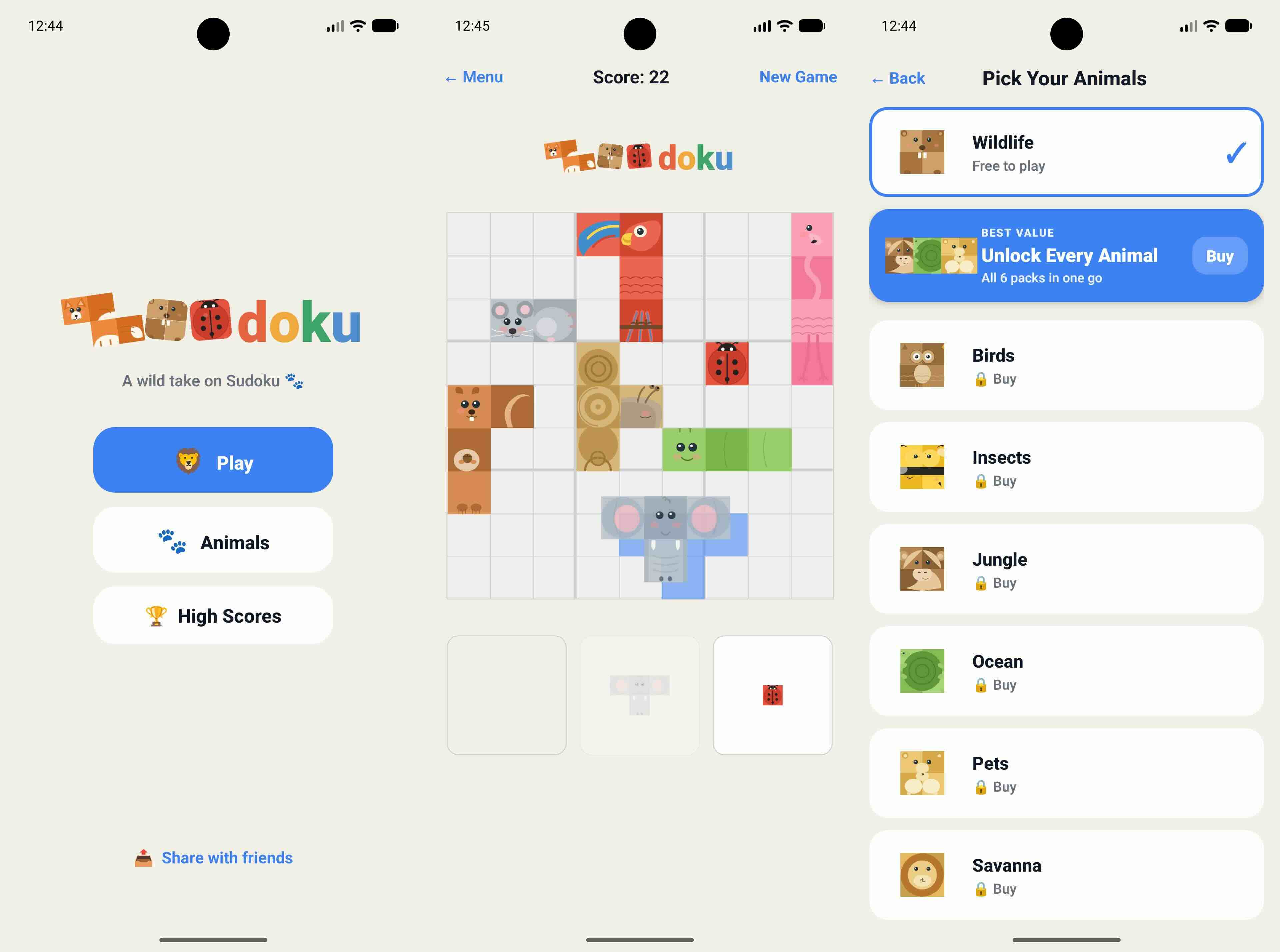 Zoodoku gameplay screenshot